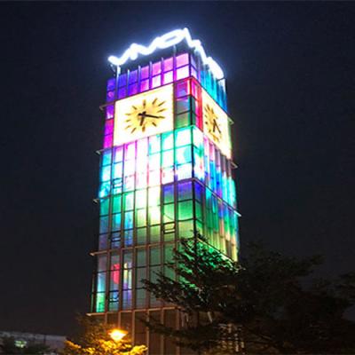 China Indoor Outdoor Point Light Source LED Display Mesh Screen 80 Transparent Glass Curtain p30/p50/p75/p100 for sale