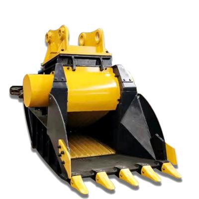 China Crushing Stone 20-40 Tons Rock Crusher Bucket Crusher Jaw Bucket Crusher Skid Steer Concrete Excavator for sale