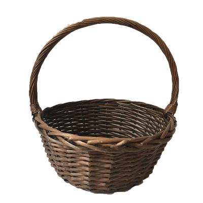 China Sustainable Willow Baskets Storage Gift Craft Handle Christmas For Hold Fruit Sundries Bins for sale