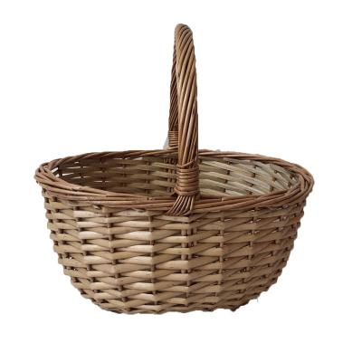 China Japan Style Wicker Basket With Handle Woven Storage Shopping Pick Basket for sale