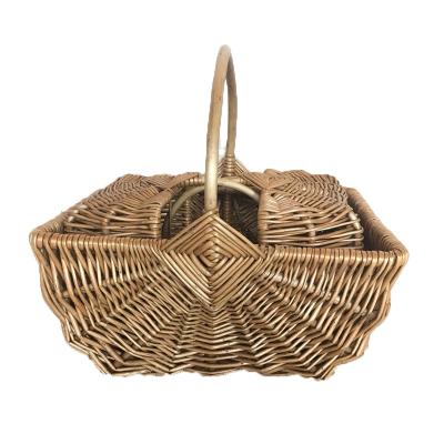 China Storage CLASSIC Wicker Baskets With Handle Willow Basket For Bread Fruit Christmas Sundries Gift for sale