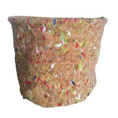 China Cork Wooded Folding Storage Basket viable waterproof for planting flower pot for sale