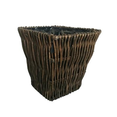 China Wholesale American Style Willow Pots Cube With Plastic Woven Liner for Planting Flower Herb Garden Pot for sale