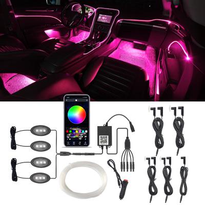 China ABS Atmosphere Car LED Trim Lamp Automotive Interior Light 13 APP In 1 Door Bowl Colorful Car Interior Lights for sale