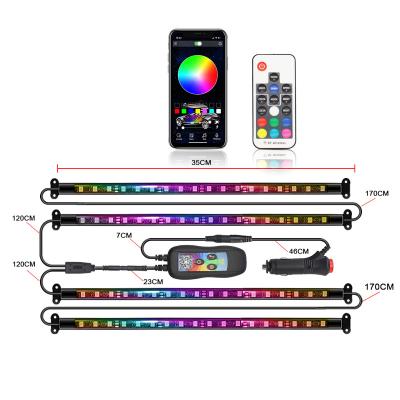 China Decoration Strips 18 5050 RGB LED Multicolor Car Music USB LED Interior Strip Atmosphere Lights For Universal Car for sale