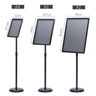 China A2 A3 A4 Daily Necessities Telescopic Poster Holder Picture Frame Floor Aluminum Telescopic Rack for sale