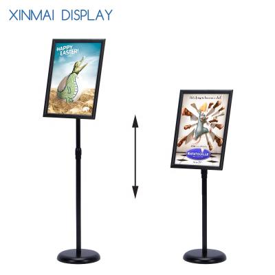 China Daily necessities black aluminum floor display stand for menu in restaurant or guide sign in shopping mall for sale