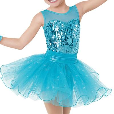 China New Attractive Girls Tulle Dance Costumes Glitter Sequin Panel Sequin Tulle Skirt. New--20 for sale