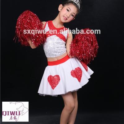 China Sequin Dance Dresses White And Red Dress For Girls Dance Wear Girls Tulle Skirts CJ-2017-087 for sale