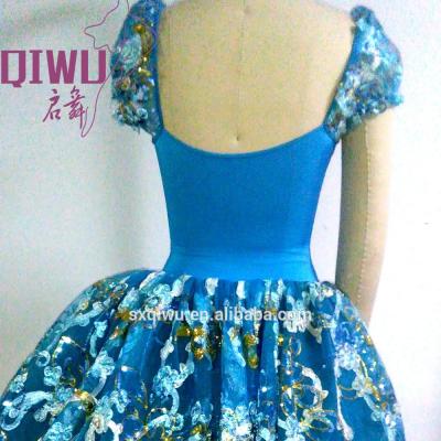 China New royal blue professional adult ballet dresses tutu costume tulle skirt sequin dancer leotard dance dress adult ballet-012 for sale