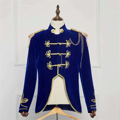 China 2017 blue jacket men's palace performance jacket clothing, dance men's jacketPalais-001 for sale