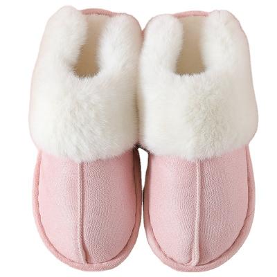 China New Light Winter Warm Woman And Man Couples Micro Plush Home Fur Suede Indoor Slipper 2021 for sale