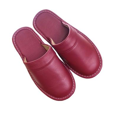 China Fashion Trend Fashion Trend Waterproof Cotton Warm Genuine Women Fashion Leather Slippers Winter for sale