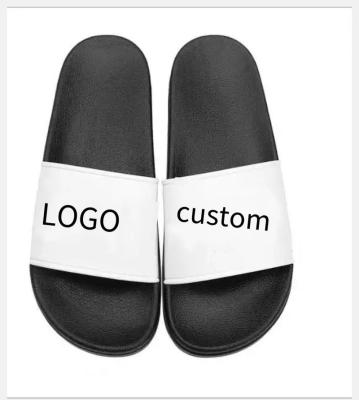 China Fashion Trend White Non Slip Unique Custom Logo Flip Flops Comfortable Man Pvc Slippers for sale