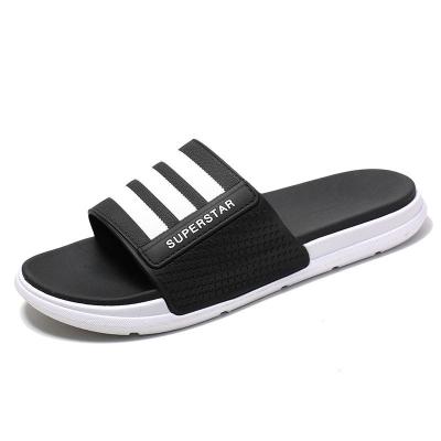 China Fashion Trend Anti Skid Leisure PVC High Quality Black Viscose Closed Toe Slippers For Men for sale