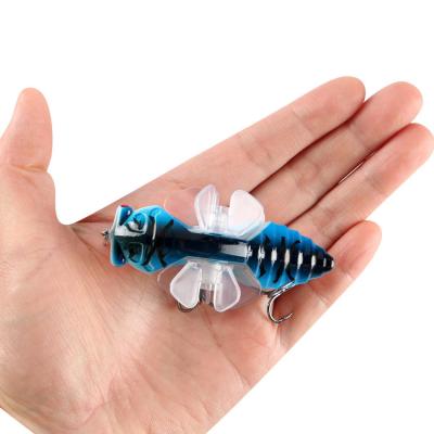 China Bait Fish CWPPL07 High Quality 15.5g Plastic Hard Bait Rotating Popper Lures Fishing Lures Popper Lure With Wings for sale