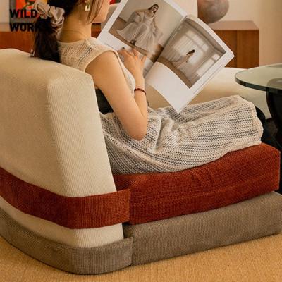 China The other Nordic living room wild lazy sofa bedroom study cushion block tofu chair sofa art fabric velvet small flat for sale