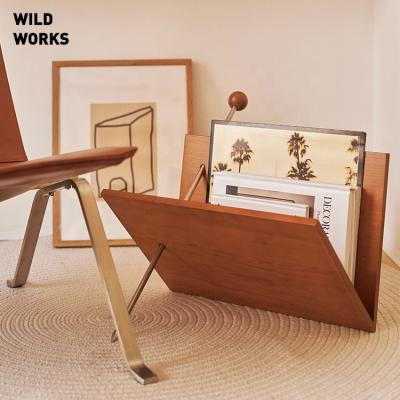 China Modern Savage Works As Vintage Modern Vintage Bauhaus Cherry V-shaped Cherry Magazine Rack Some Book Holders Wooden Side for sale