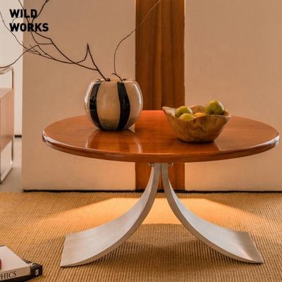 China Modern antique medium solid wood coffee table round table (the other) Oscar works table adjustable wild cherry wood table for sale