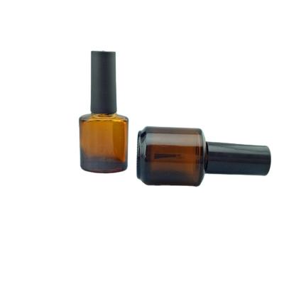 China Personal Care Supply Free Sample Amber Glass Nail Polish Bottles Empty Cosmetic Packing Bottle With Brush for sale