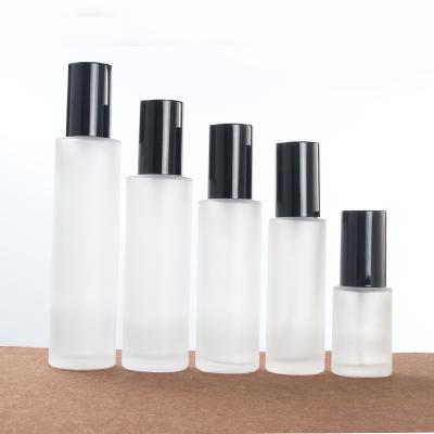 China Whoesale Personal Care 100ml 50ml 60ml 80ml 100ml Frosted Cream Lotion Bottle Perfume Glass Cosmetic Bottle With Pump Mist Spray Caps for sale