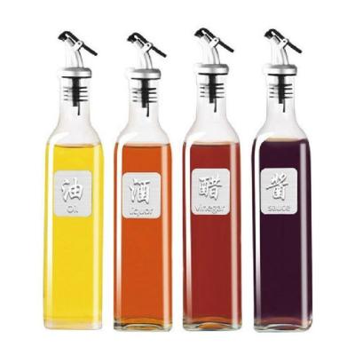 China High Qiality Olive Oil Bottles Wholesale Kitchen Supplies Frying Oil Dispenser Square Bottle Glass for sale