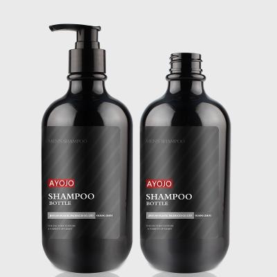 China Consumer Electronics Packaging In Stock 500ML Empty Black Plastic Lotion Bottle PET Packaging Empty Shower Gel Container 16oz Bottles Customization for sale