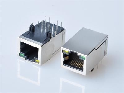 China Magnetic RJ45 Modular Jacks 1000base，with LEDs for sale