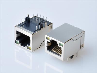 China HULYN,Shielded RJ45 Modular Jack Connector, Through Hole Type, 1000 Mbps Transformer, with LED for sale