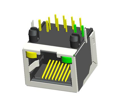 China HULYN RJ45 Jack, Shielded RJ45 Modular Jack Connector,with LEDs for sale