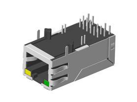 China RJ45 Jack 10G with transformer with light and shield, TAB-UP  L=33MM for sale