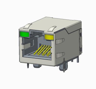 China High Performance, 10G,RJ45 Modular Jack -CAT6 A, Shield, With LEDs.,RJE60-188-34W1 for sale