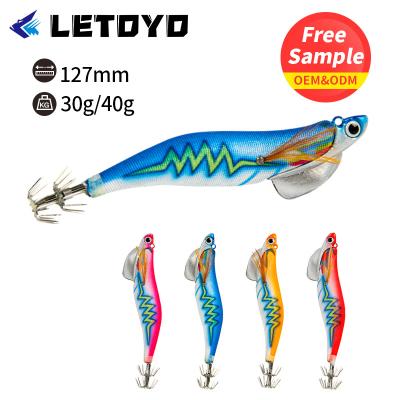 China LETOYO Glow Squid Lure 3.5# 30g/40g 13cm High Quality Lure Squid Deep Egi Luminous Hook Lead Squid Shrimp Builds 130819 for sale