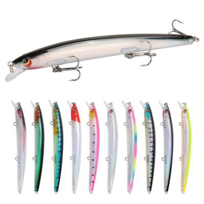 China 13.8cm 15.4g Minnow Lure ABS Plastic Hard Simulation Floating Jerkbait Bass Fishing Lures Depth 0.3-1m Triple 6# Hooks for sale