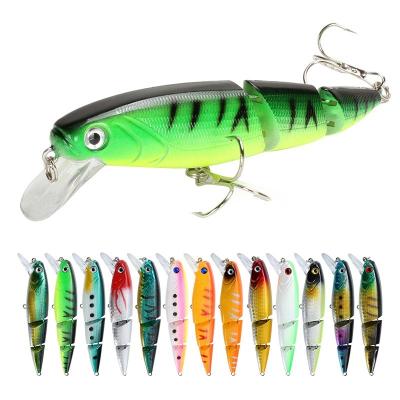 China 105mm Minnow 14.7g Sinking 3 Lure Segment Jionted Swimbait Multi Fishing Wobblers For Pike Bass Pesca Fishing Lure 4# Treble Hook for sale