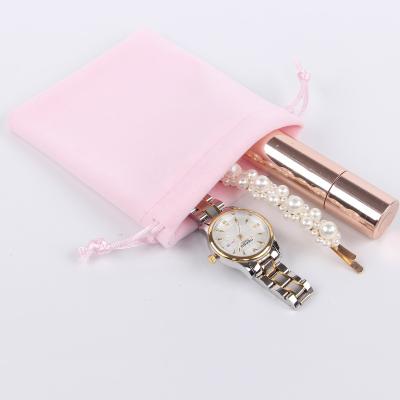 China Fashionable Customized Logo Blank Jewelry Pouch Tote Suede Pilou Drawstring Velvet Bag for sale