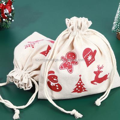 China Recyclable Jute Drawstring Packaging For Christmas Gift Eco-Friendly Burlap Pouch Canvas Sack With Handles for sale