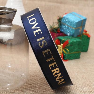 China Eco-friendly Custom Christmas Gift Supplier Logo Size OEM ODM Manufacturer Satin Silk Ribbon for sale