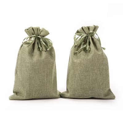 China Colorful Recycable Plaid Drawstring Burlap Wine Bag Small Pocket Shopping Bag High Quality Cheap New Style for sale