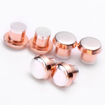 China Electronics Electric Silver Trimetal Alloy Contacts Agcdo Trimetal Compound Rivet Contact for sale