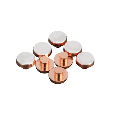 China Electrical Conduction AgCdO Electrical Contact Silver Copper Bimetallic Contact Rivets Silver Contact Points For Switch for sale