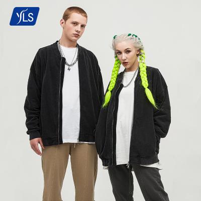 China YLS 2021 Custom Logo High Quality Fashion Casual Men's Jackets And Coats Breathable Unisex Cotton Baseball College Oversized Jacket for sale