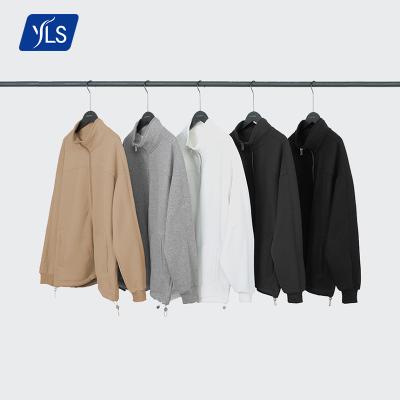 China YLS Breathable Plus Size Men's Casual Simple Fashion Logo Unisex Jackets Custom Made China Zipper Fleece Cotton Jacket And Coat for sale