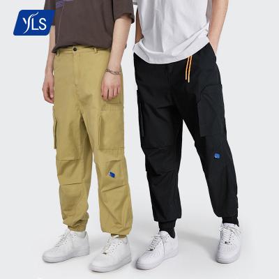 China Wholesale 2021 New YLS Breathable Men's Oversized 100% Cotton Custom Stacked Joggers &Sweatpants Autumn Custom Logo Long Pants for sale