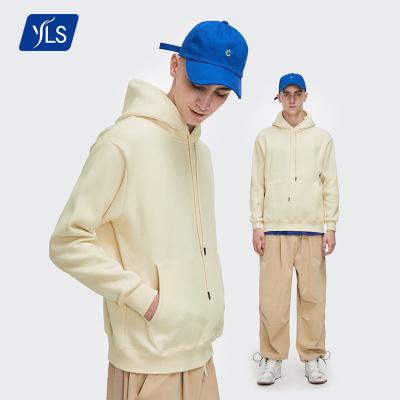 China YLS Dropshipping Men's Logo Solid Color Heavyweight Thick Custom Cotton High Quality Anti-shrink Fleece Oversized Hoodie for sale