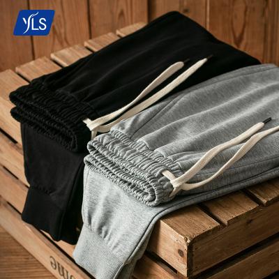 China Black Gray Sweatpants Pants Men Plain Cotton Leisure Pants Autumn Sports Pants Men Custom Made On Demand Spring Anti-pilling Printing YLS for sale