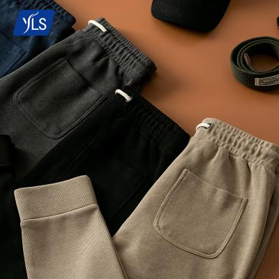 China YLS One Stop Service Cotton Anti-Pilling White Men Jogger Thick Regular Heavy Regular Fitted Pants OEM Custom for sale