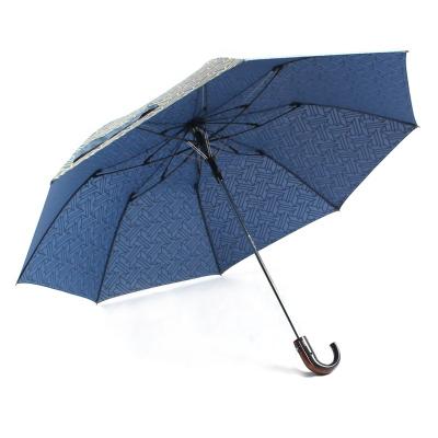 China 25 Inch Travel Minimalist Portable Umbrella Double-Folding Blue Umbrella for sale