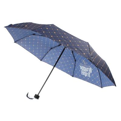 China Modern 21 Inch Customized 3 Fold Domed Manual Open Umbrella for sale