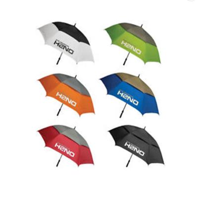 China High Quality Minimalist Auto Open Double Canopy Golf Windproof Umbrella With Logo Prints for sale